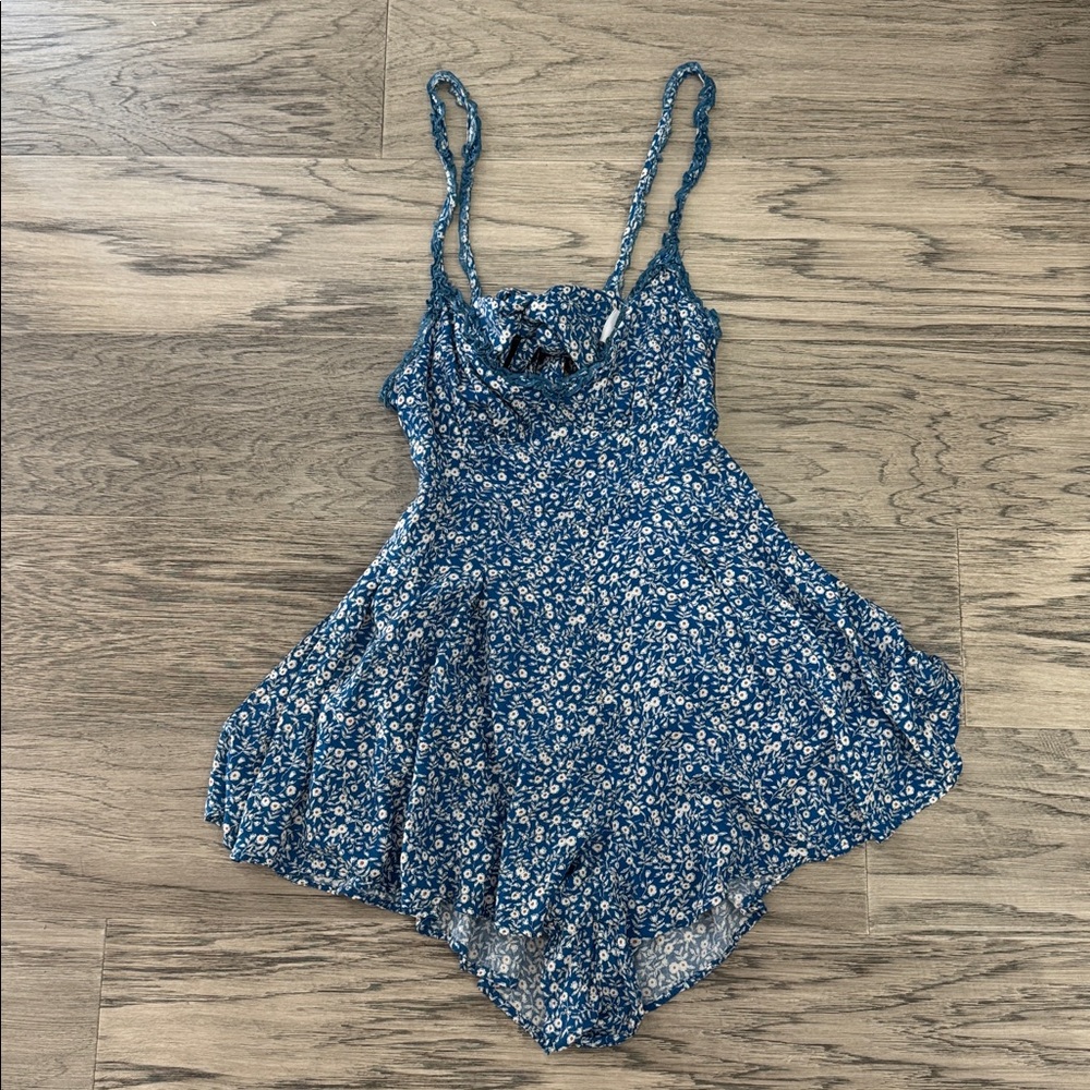 Princess Polly Blue Floral Romper